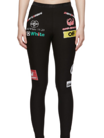 Off-White SSENSE Exclusive Black Multi Logo Sporty Leggings