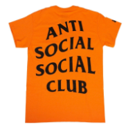 Anti Social Social Club 'PARANOID' 'ASSC' BLACK LOGO T-SHIRT - ORANGE