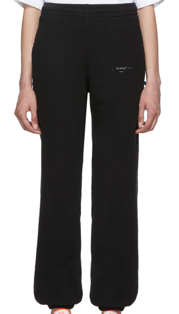 Off-White Black & Silver Unfinished Slim Lounge Pants