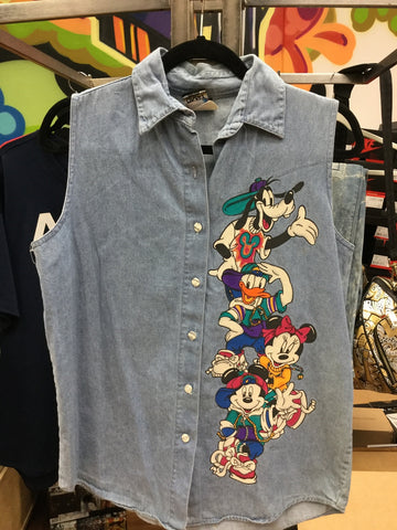 Vintage Denim Mickey and The Gang Vest