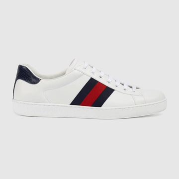 Mens Gucci Ace Leather Sneaker Blue