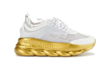Versace Gold White Chain Reaction Sneakers