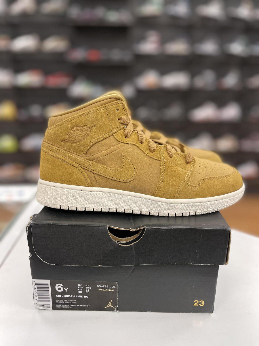 Vnds Cheap Jordan 1 Mid Golden Harvest Sail (GS) - Free Shipping ...