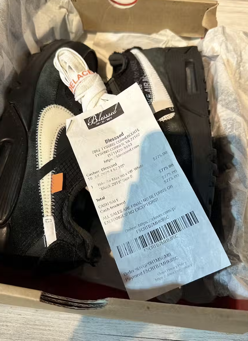 Vnds Nike Air Max 90 OFF-WHITE Black
