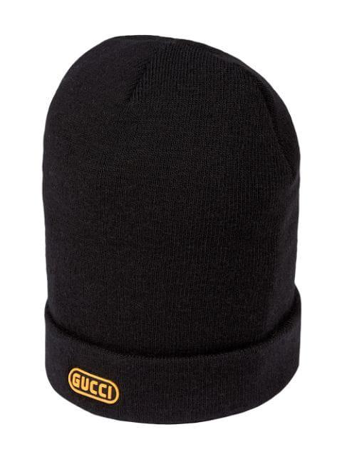 GUCCI Wool Beanie Hat With Ny Yankees™ Patch In Black