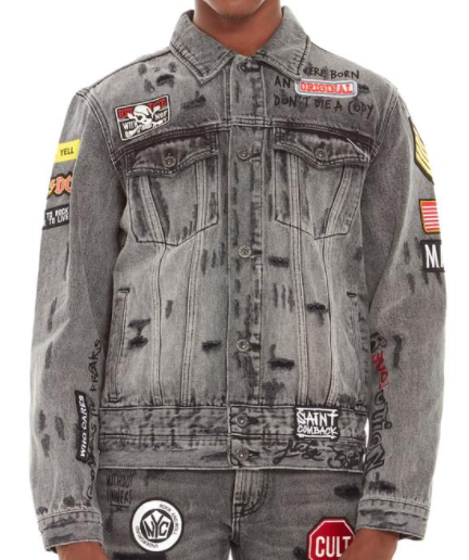 TYPE II BLACK GRAFFITI DENIM JACKET