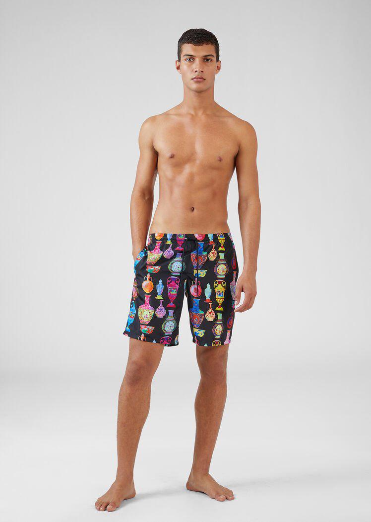 Versace SEVEN VESSELS PRINT SWIM TRUNKS
