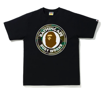 BAPE A Bathing Ape 1st Camo Busy Works Tee Black/Green