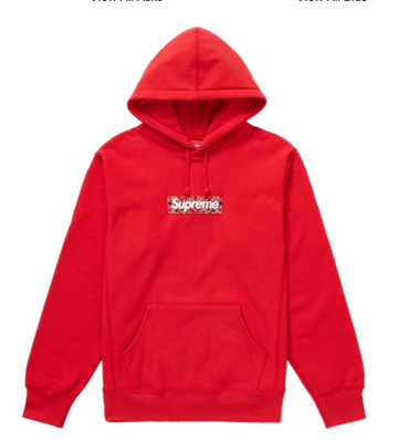 Supreme Bandana Box Logo Hooded Sweatshirt Red