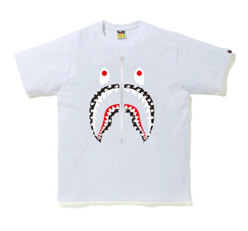 BAPE STA Pattern Shark Tee White/Black