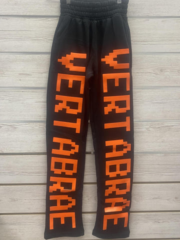 Vertabrae Logo Black/Orange Sweatpants