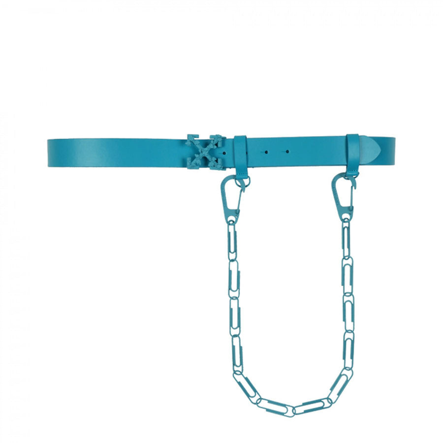 Off-White Paperclip Chain Belt Blue