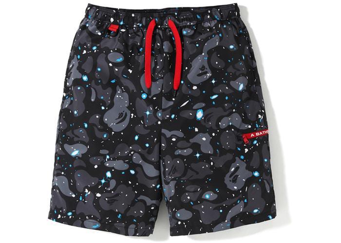 Bape Space Camo Beach Shorts Black