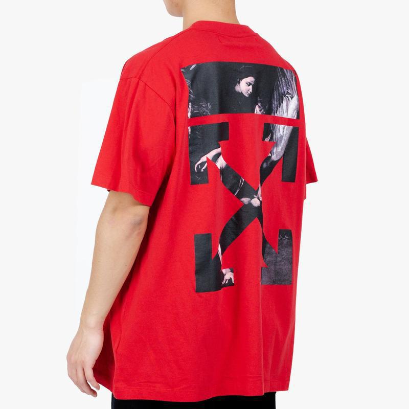 OFF-WHITE RED CARAVAGGIO ARROWS OVERSIZE T-SHIRT