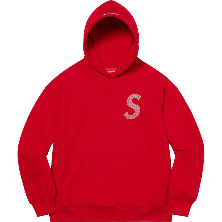 Supreme Swarovski S Logo Hooded Sweatshirt Red