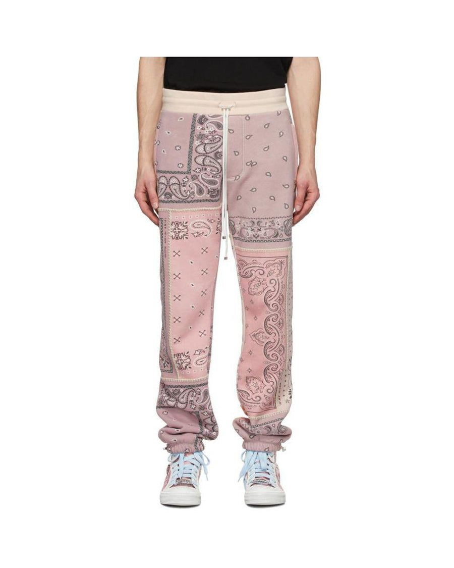 Amiri Men's Pink Bandana Reconstructed Sweatpants