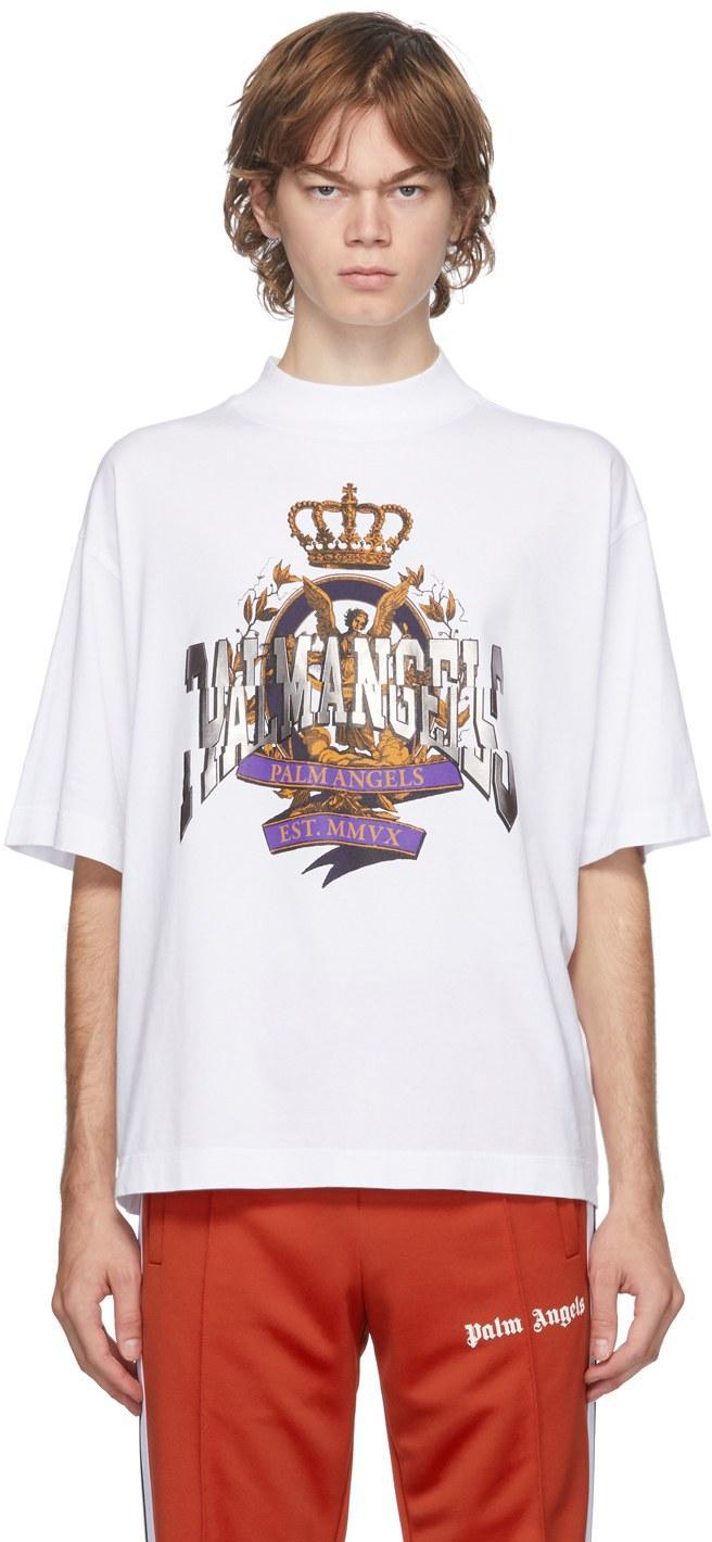 Palm Angels White Broken Angels Boxy T-Shirt