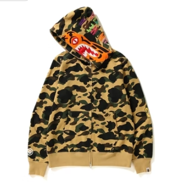 BAPE 1st Camo Tiger Full Zip Hoodie Yellow