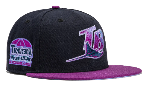 EXCLUSIVE NEW ERA 59FIFTY GRAPE JELLY TAMPA BAY RAYS TROPICANA FIELD PATCH TB HAT