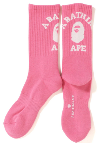 BAPE College Socks Pink