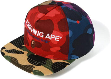 BAPE MIx Camo Crazy Snap Back Cap Multi