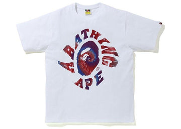 BAPE Tie Dye Twist College Tee White/Red