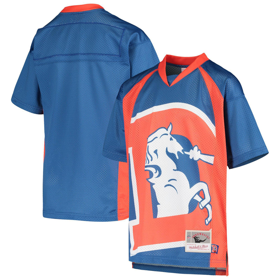 Denver Broncos Mitchell & Ness Big Face Historic Logo V-Neck T-Shirt