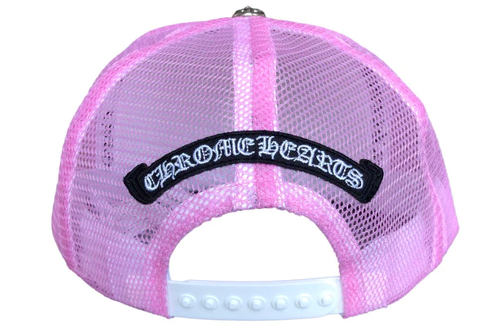 Chrome Hearts Matty Boy Sex Records Horse Shoe Trucker Hat Pink/White