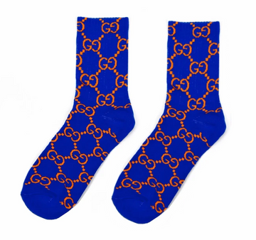 Imran Potato Blue/Orange ‘GG’ Logo Socks