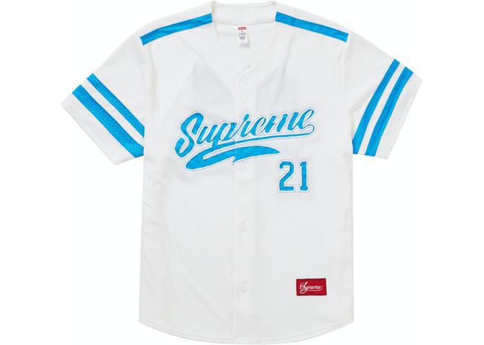 Supreme Velour Baseball Jersey White