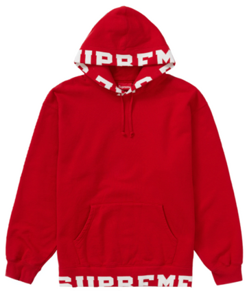 Supreme Cropped Logos Hooded Sweatshirt Red