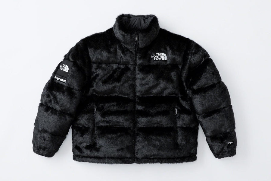 Supreme The North Face Faux Fur Nuptse Jacket Black