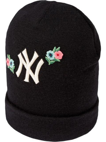 GUCCI Wool Beanie Hat With Ny Yankees™ Patch In Black