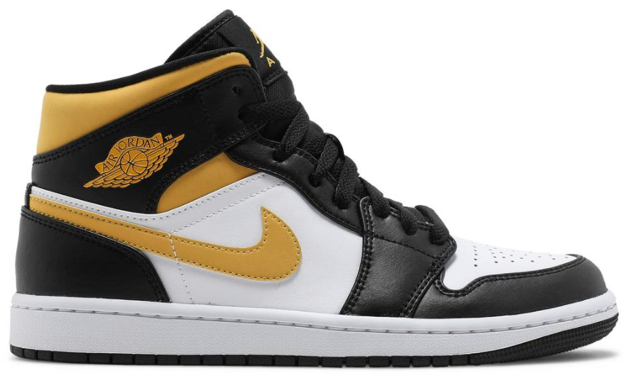 Air Jordan 1 Mid White Pollen Black