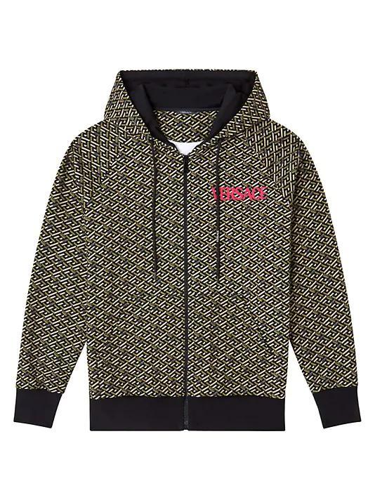 Versace Monogram Cotton SweatShirt Military And Black In Neuro Military