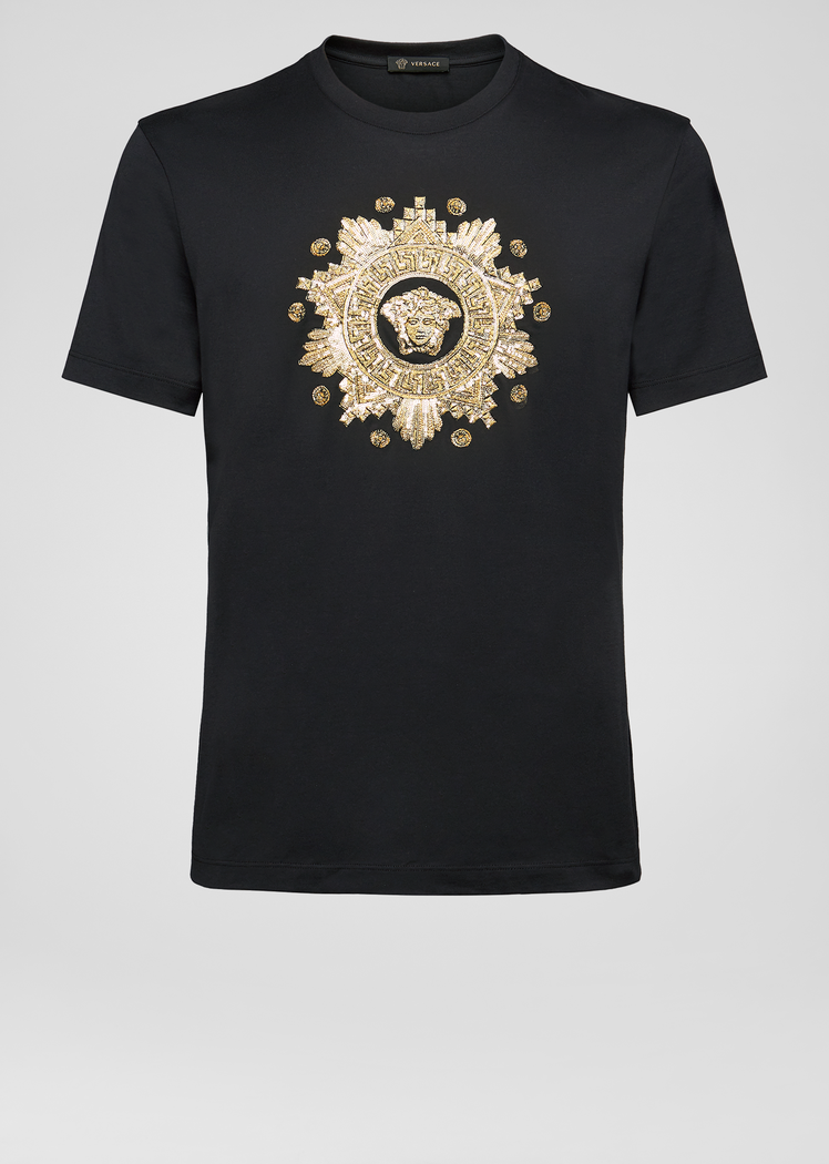 Versace STUDDED MEDUSA WESTERN T-SHIRT Black