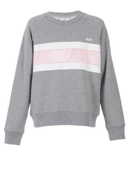 AMI ALEXANDRE MATTIUSSI Grey And Pink Crew-neck Sweatshirt