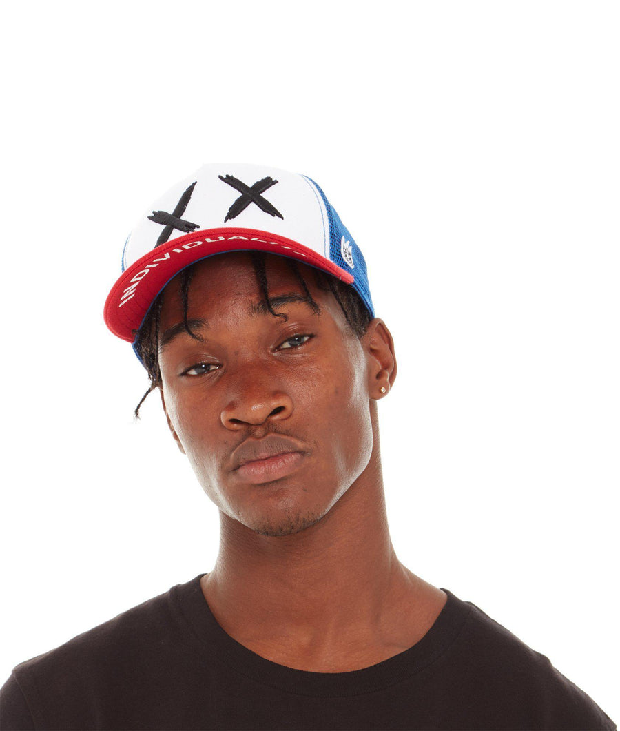 CULT OF INDIVIDUALITY TRUCKER XX RED VISOR ROYAL MESH