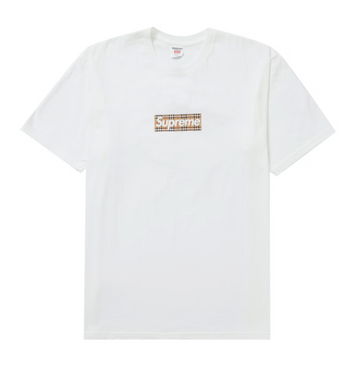 Supreme Burberry Box Logo Tee White