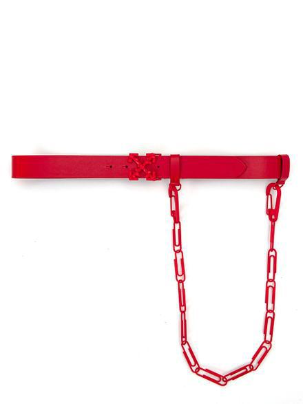 Off-White Paperclip Chain Belt Red