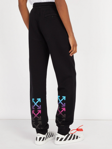 Off-White c/o Virgil Abloh Men's Black Gradient-print Cotton-jersey Track Pants