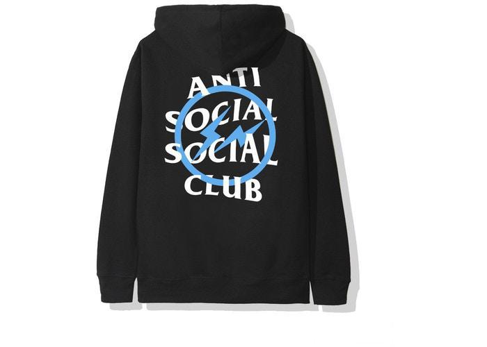 Anti Social Social Club x Fragment Blue Bolt Hoodie Black