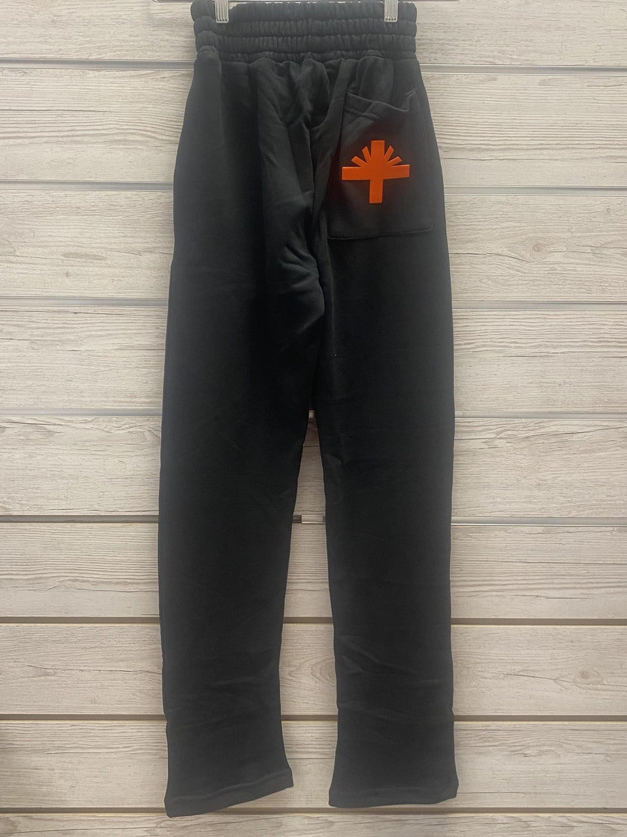 Vertabrae Logo Black/Orange Sweatpants