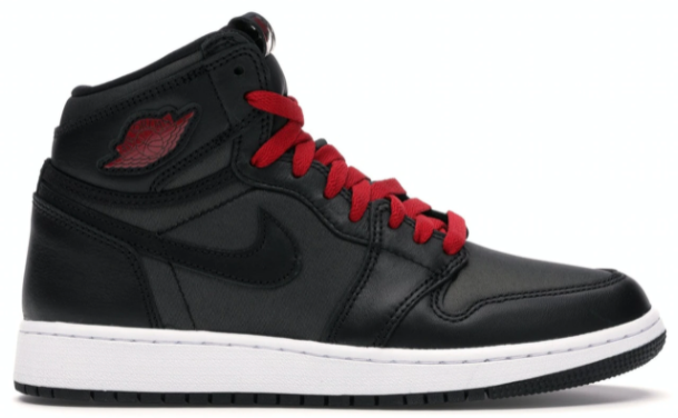 Air Jordan 1 Retro High Black Satin Gym Red Black (GS)