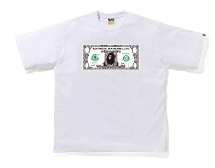 A BATHING APE BAPE$ CLASSIC DOLLA TEE WHITE