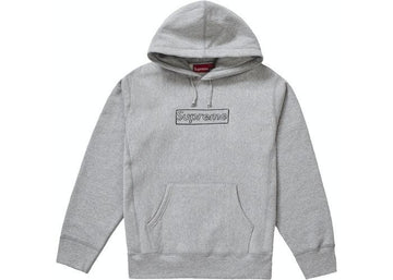 Supreme KAWS Chalk Logo Hooded Sweatshirt Heather Grey