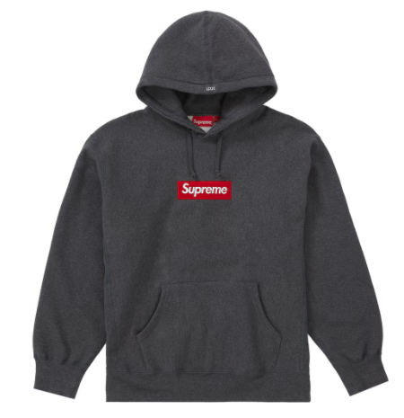 Supreme Box Logo Hooded Sweatshirt (FW21) Charcoal