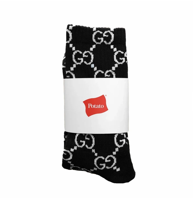 Imran Potato Black ‘GG’ Logo Socks