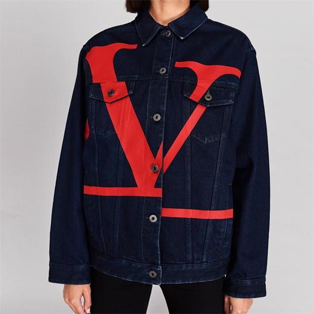 Valentino V logo denim jacket