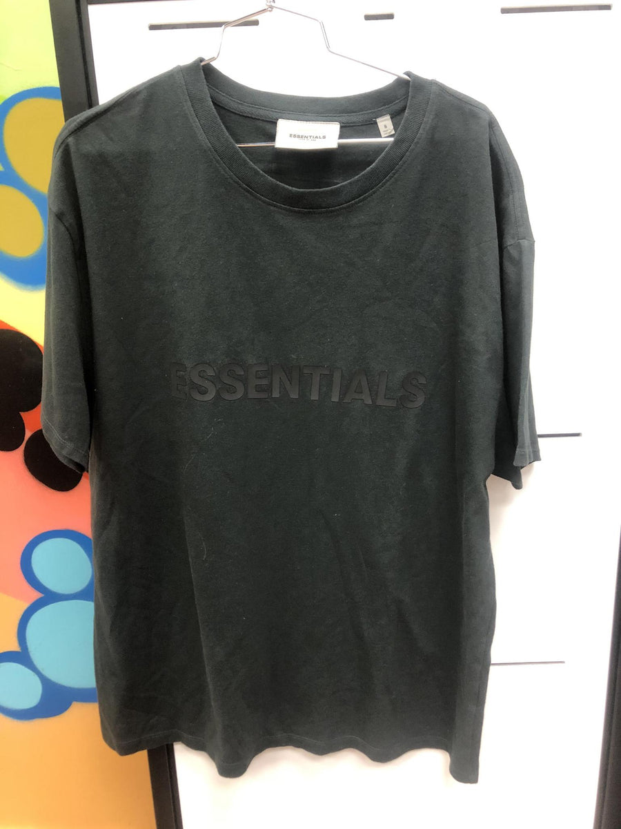 Vnds FEAR OF GOD ESSENTIALS 3D Silicon Applique Boxy T-Shirt Dark Slate/Stretch Limo/Black